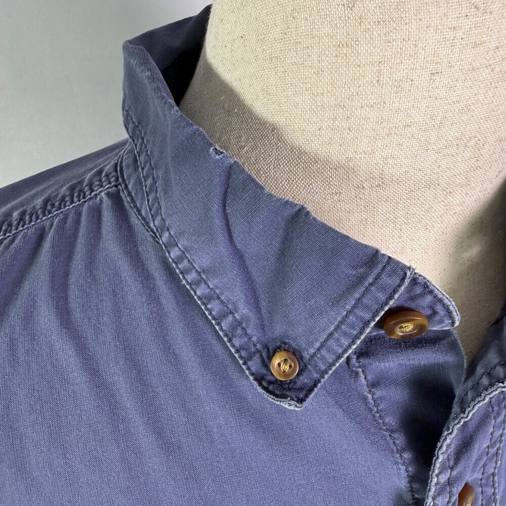 Carhartt Men's XL Relaxed Fit Work Shirt Blue Long Sleeve Heavyweight Cotton - Picture 3 of 13